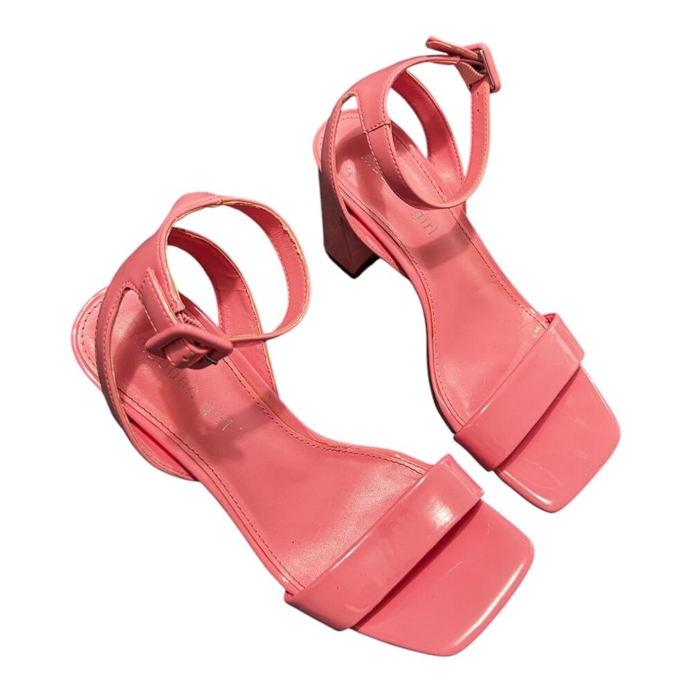 Madden Girl Pink Patent Leather Block Heels Size 5.5